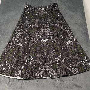 Romwe Skirt Womens 3XL Maxi Butterfly Floral Celestial Moon Star Boho Whimsigoth